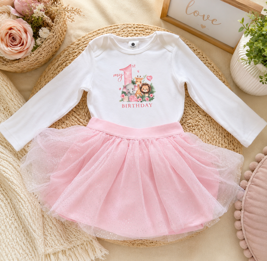 Birthday onesie with tutu